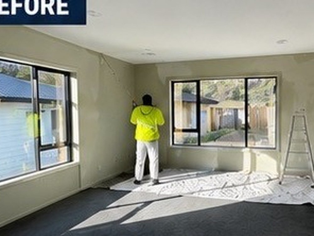Living area before interior painting in a Wellington new-build